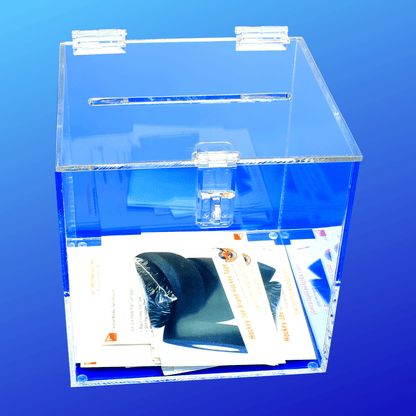 Acrylic box for contests, raffles and storage