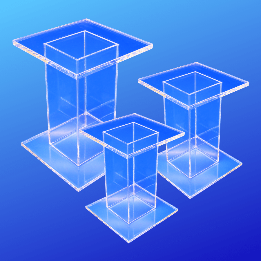 Pedestal sets made from acrylic for tier displaying