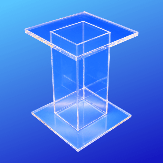 Acrylic square pedestal display riser stand