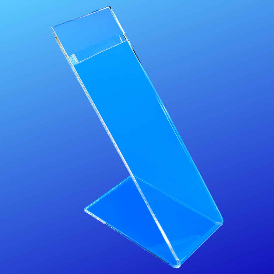 Slanted shoe riser display made from 3/16 inch prime grade acrylic