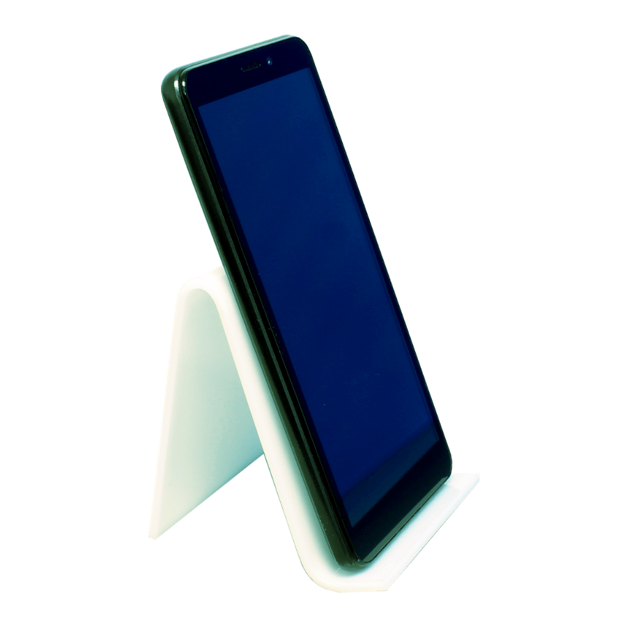 White acrylic smartphone stand