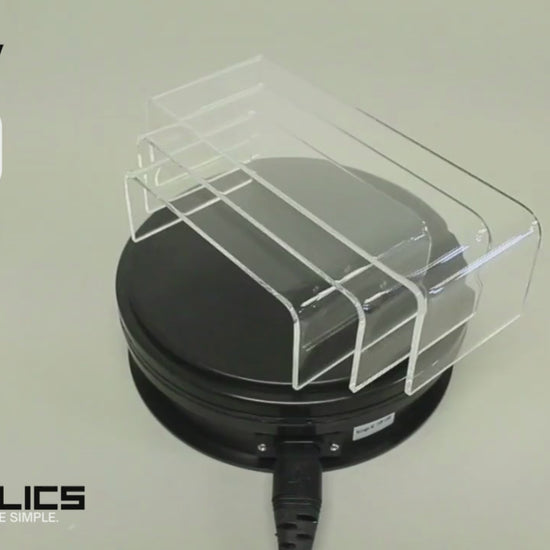 Small acrylic risers for displaying light-weight items