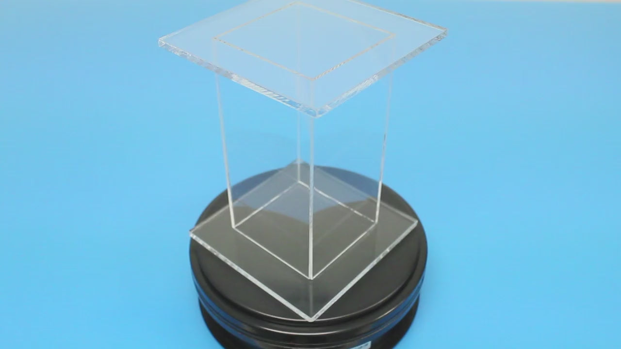 Clear acrylic pedestal stands