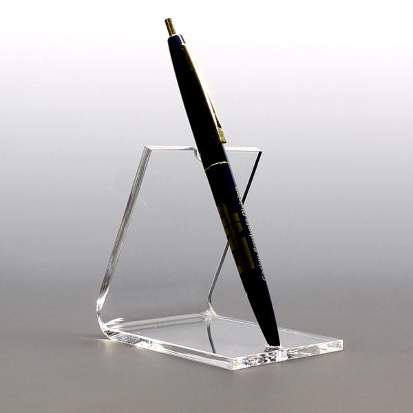 Clear acrylic stands holding a single pen upgright