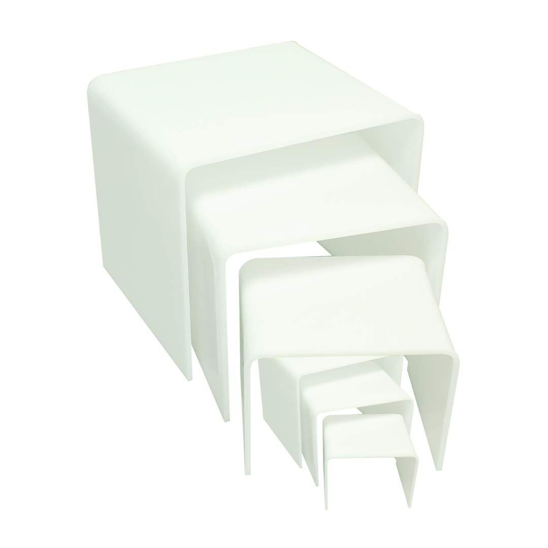 white acrylic risers